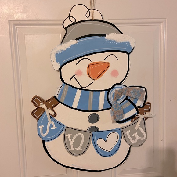 Hand Crafted | Other | Snowman Wsnow Banner Wooden Door Hanger | Poshmark